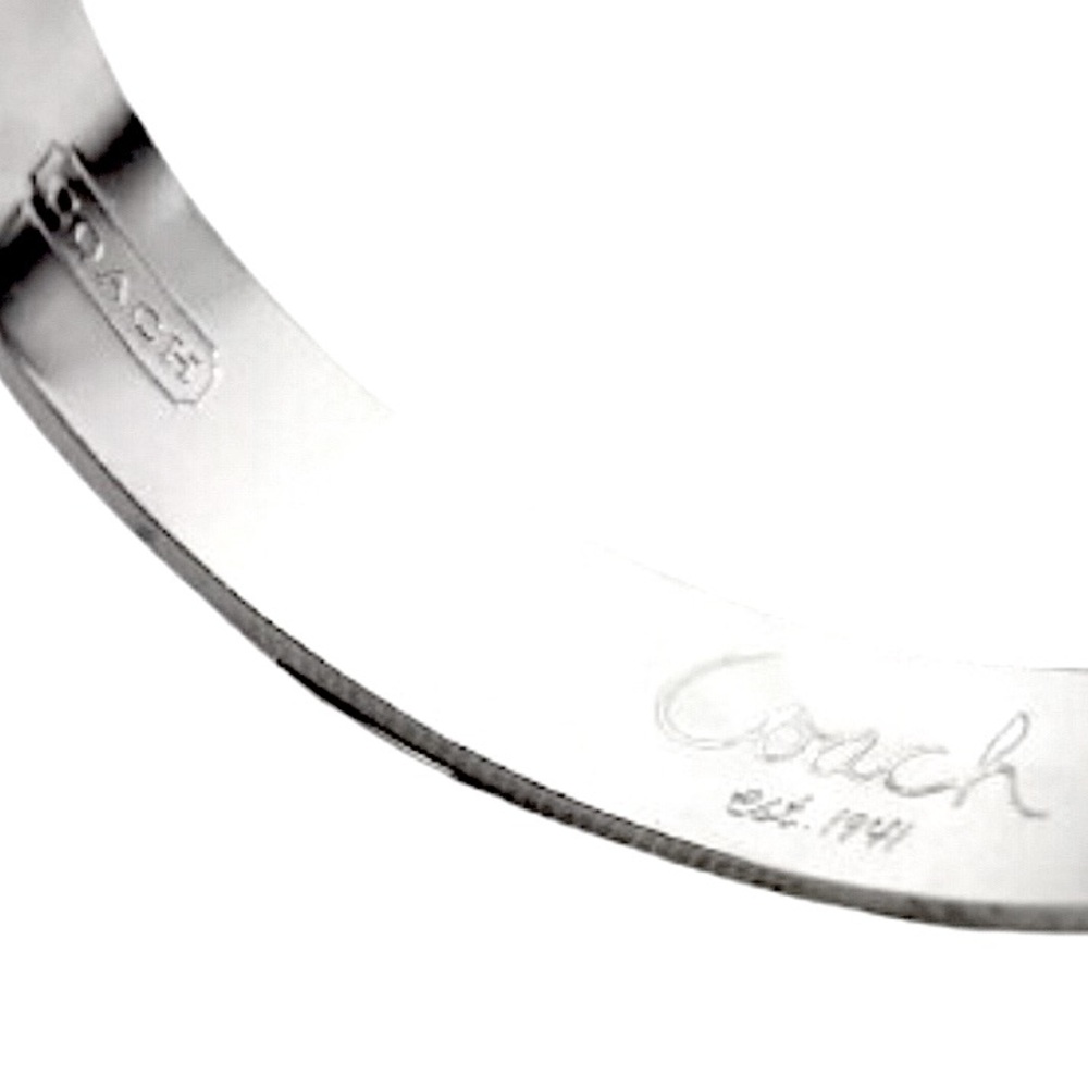 COACH Signature C Logo Silver Tone Bangle Bracelet NWT - Picture 9 of 10